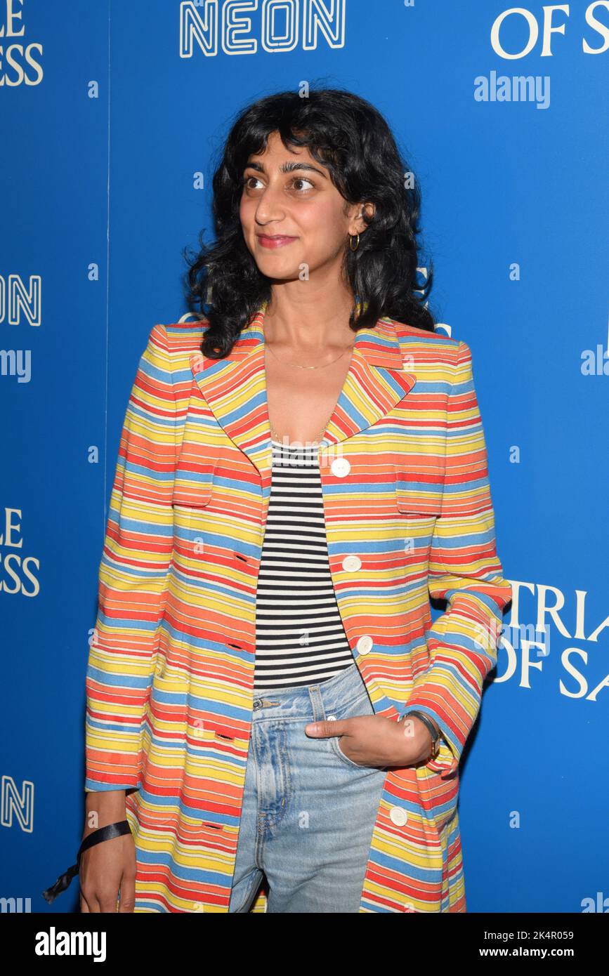 New York Ny Us October 3 2022 Sunita Mani Attends The Triangle Of