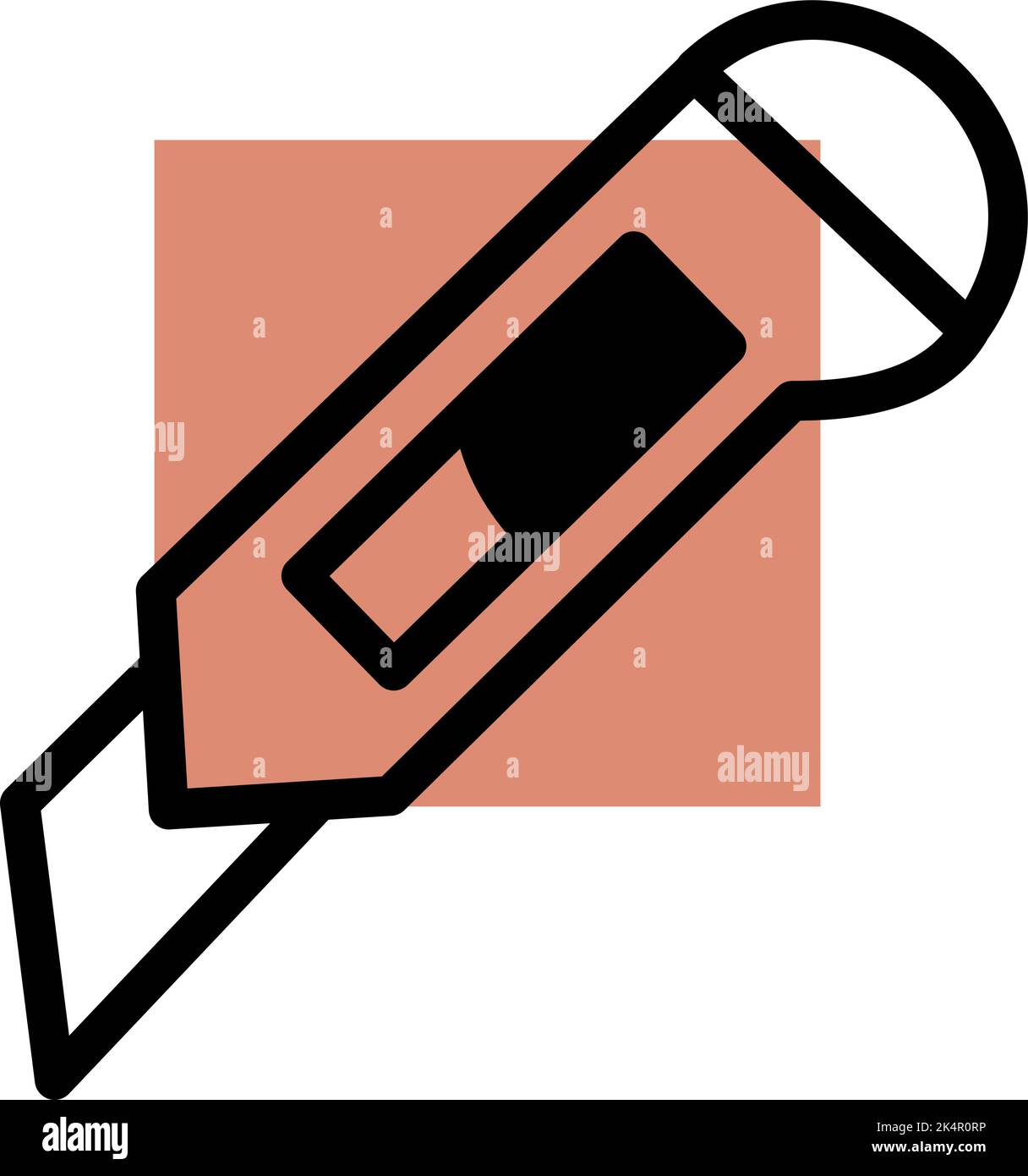 Digital scalpel, illustration, vector on a white background. Stock Vector
