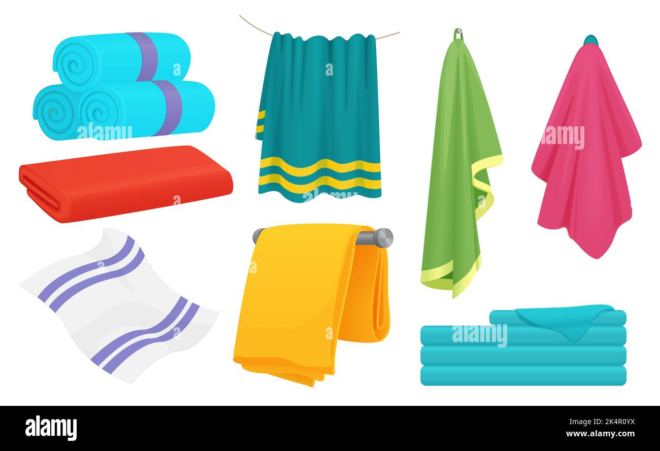 Towels for bath set cartoon vector illustration Stock Vector Image