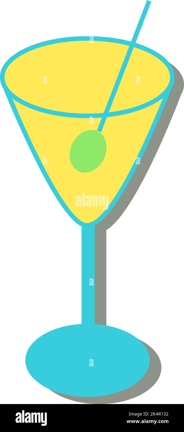 Birthday mojito, illustration, vector on a white background. Stock Vector