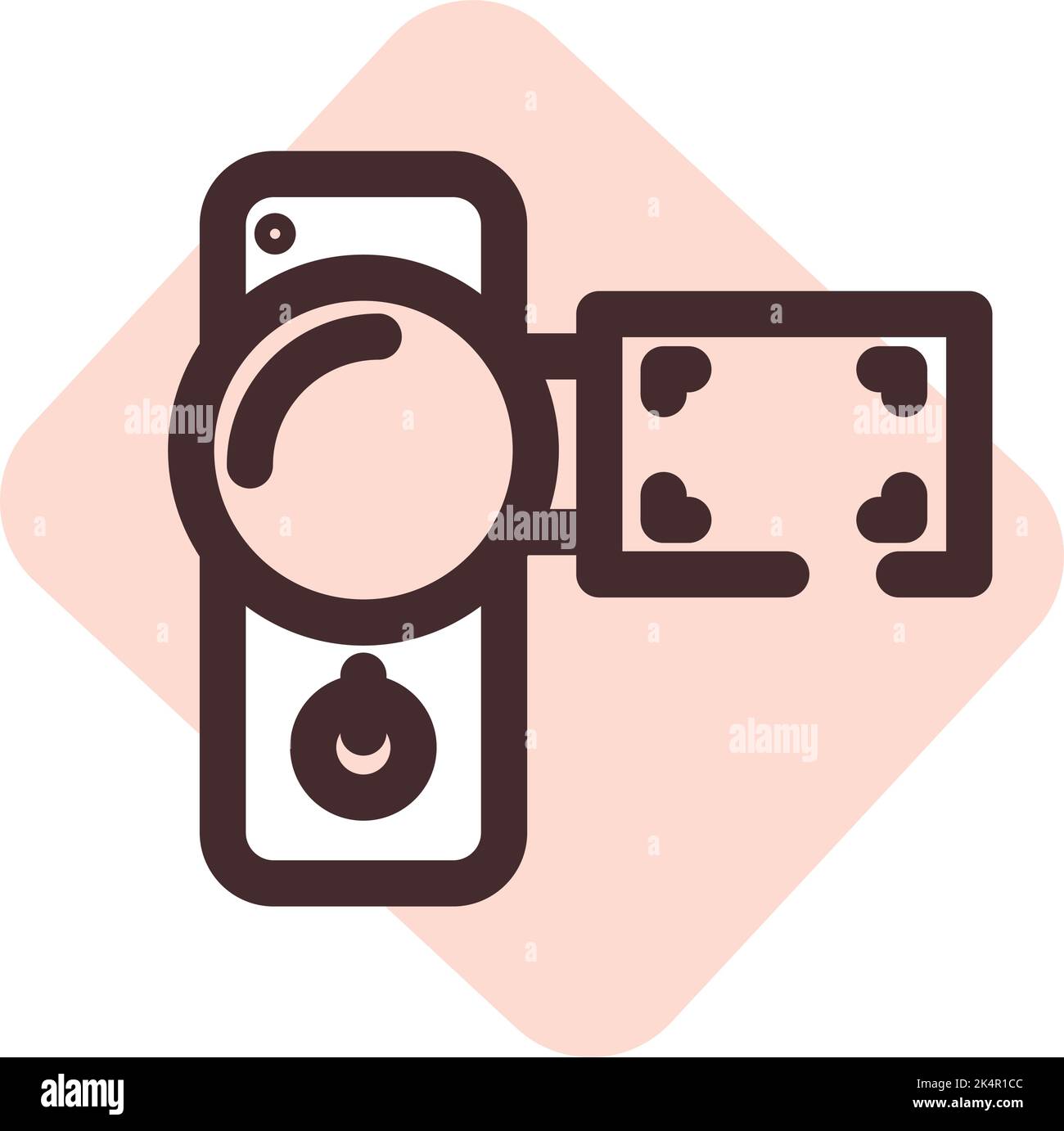Broadcast pocket camera , illustration, vector on a white background. Stock Vector