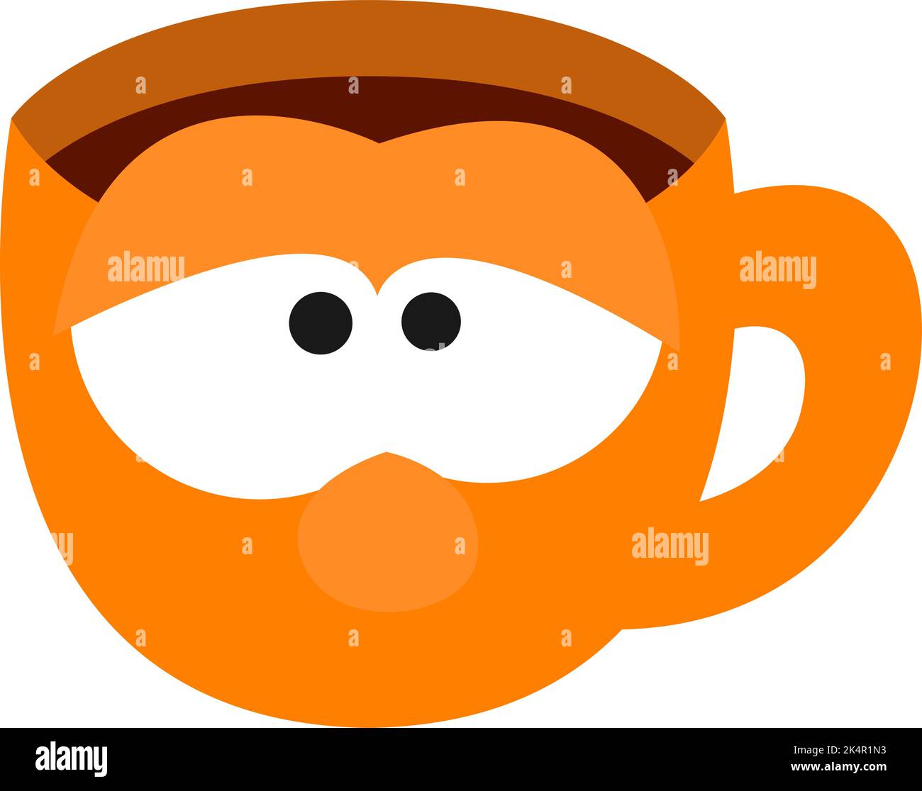 Simple orange cup, illustration, vector on a white background. Stock Vector