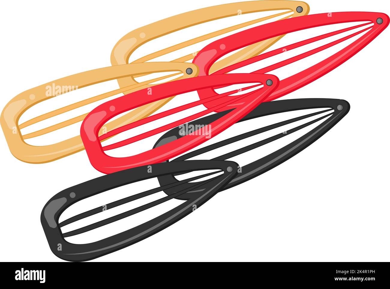 Bobby pins on white background Stock Vector Images - Alamy