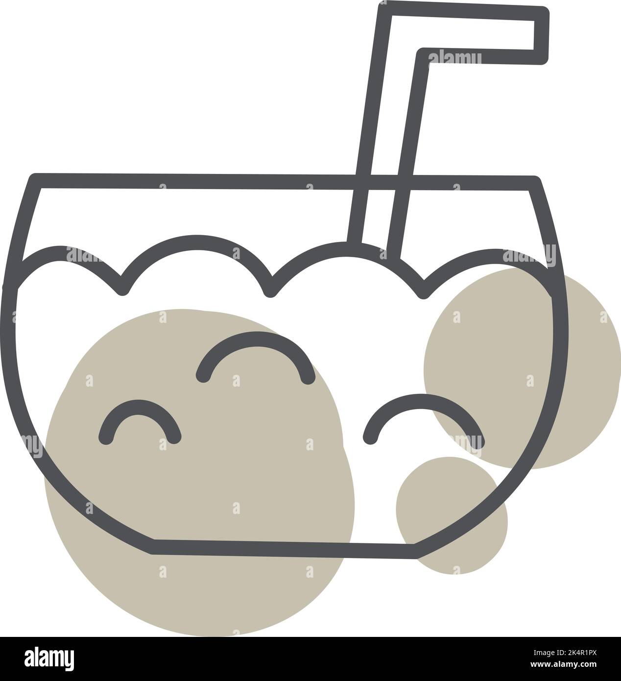 Coconut water, illustration, vector on a white background. Stock Vector
