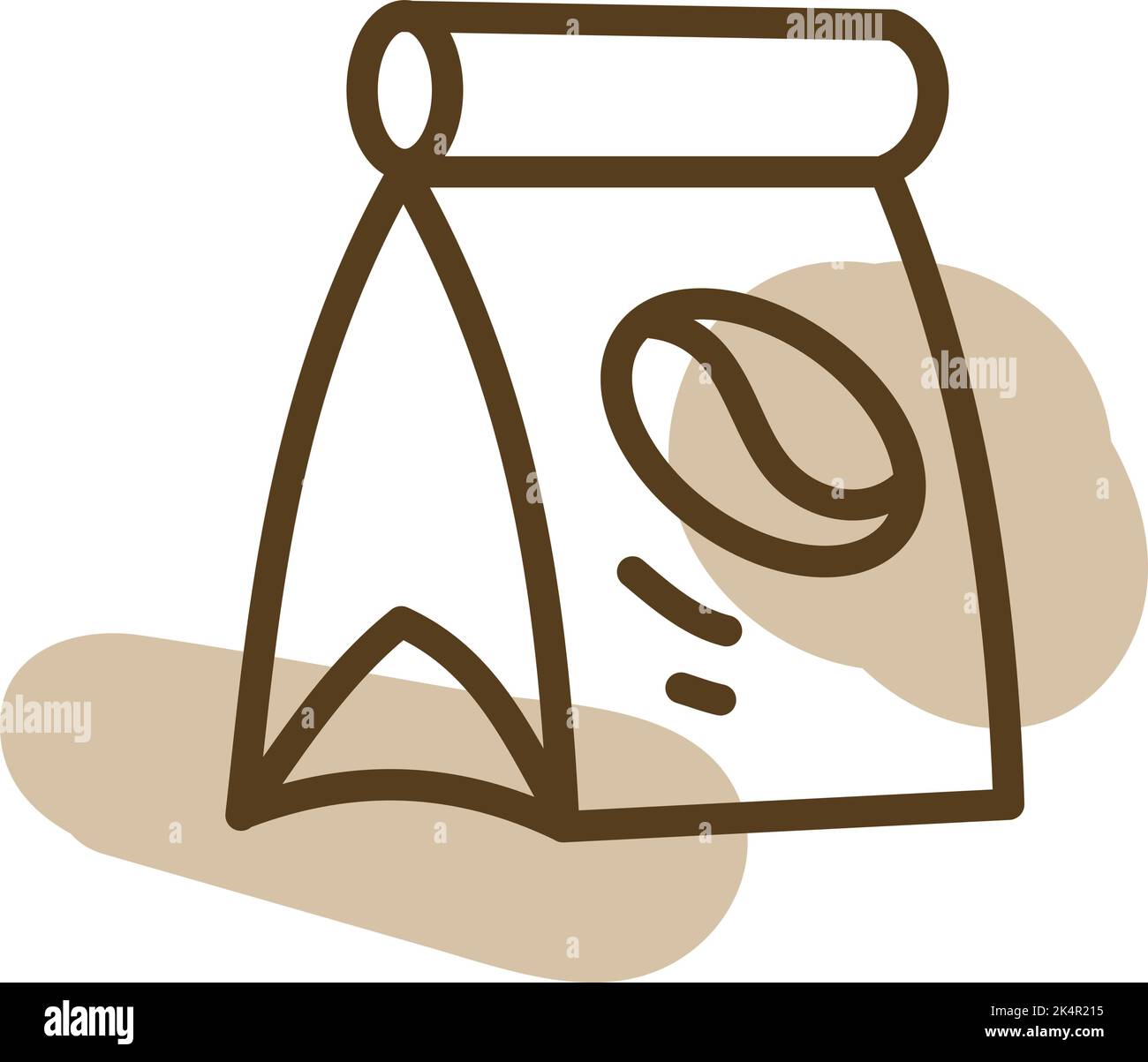 Coffee bag, illustration, vector on a white background. Stock Vector
