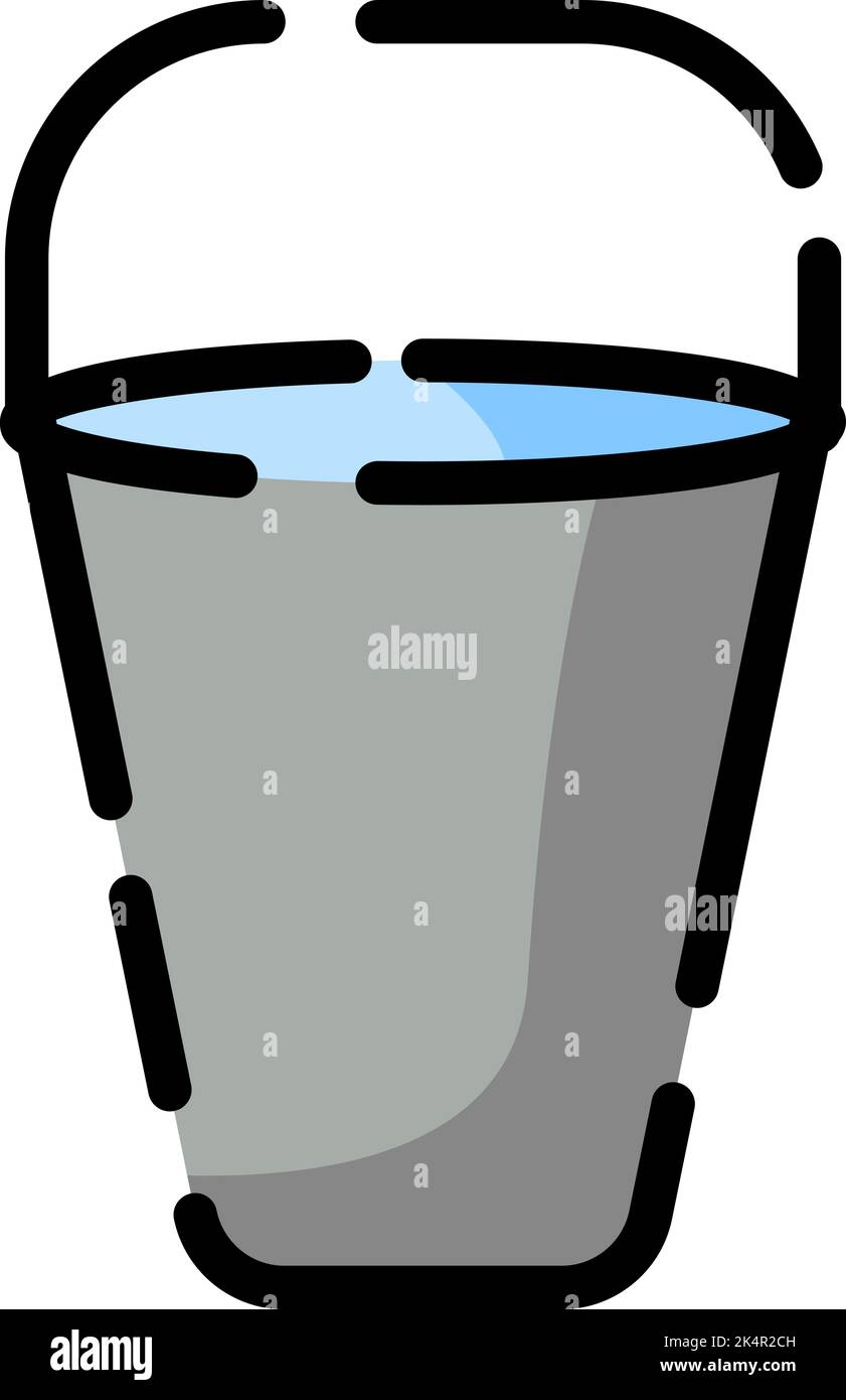 Gardening bucket, illustration, vector on a white background. Stock Vector