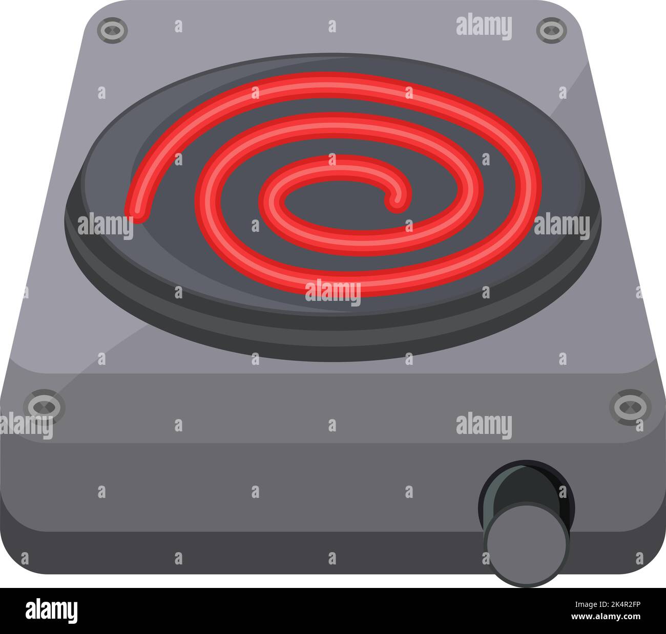 Induction burner, illustration, vector on a white background Stock