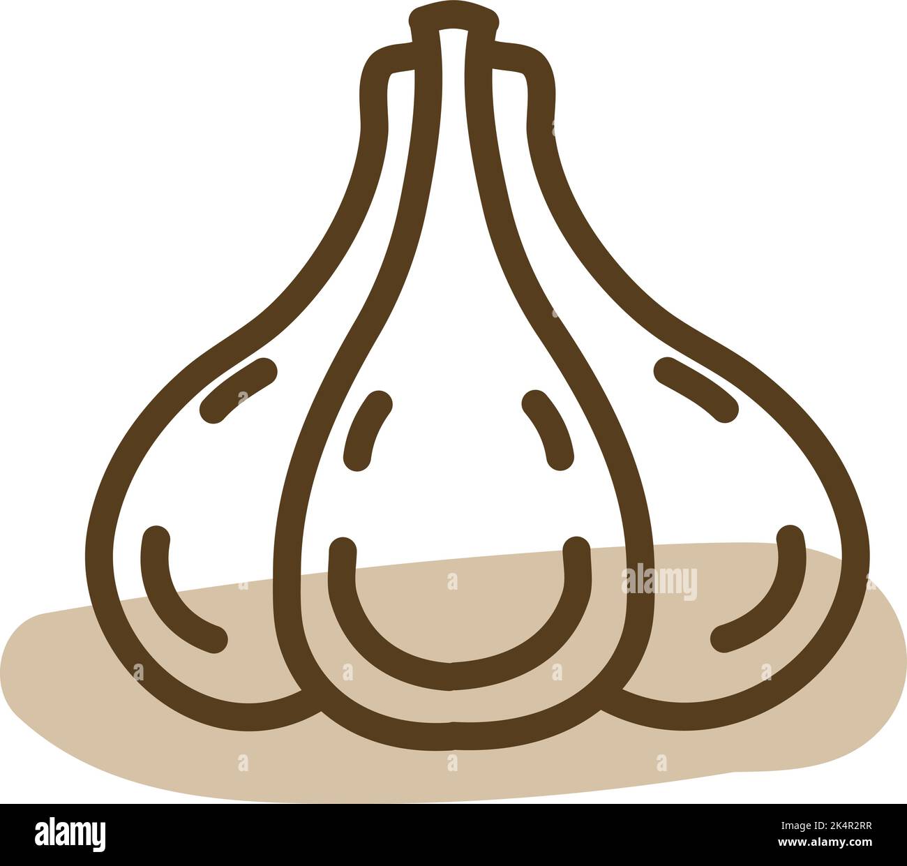 Garlic cloves, illustration, vector on a white background. Stock Vector