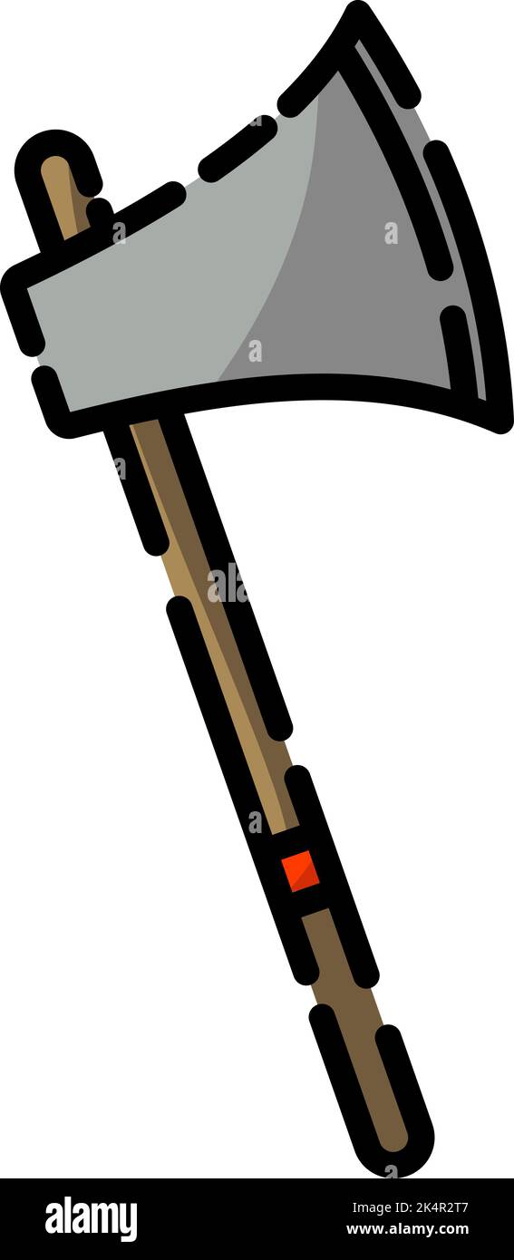 Gardening axe, illustration, vector on a white background. Stock Vector