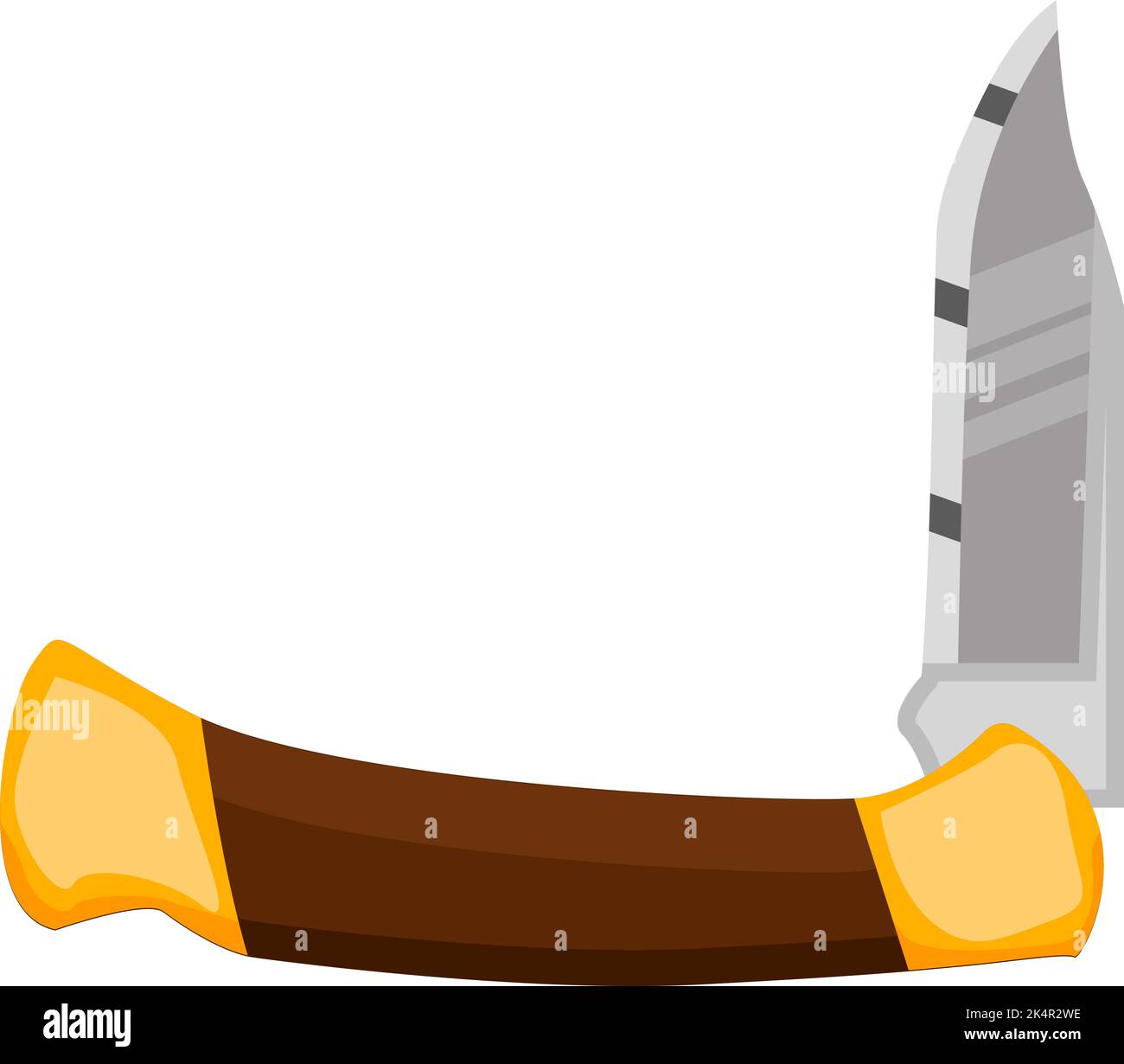 Folding knife, illustration, vector on a white background. Stock Vector