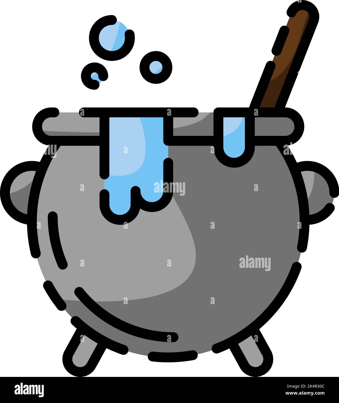 Halloween cauldron, illustration, vector on a white background Stock ...