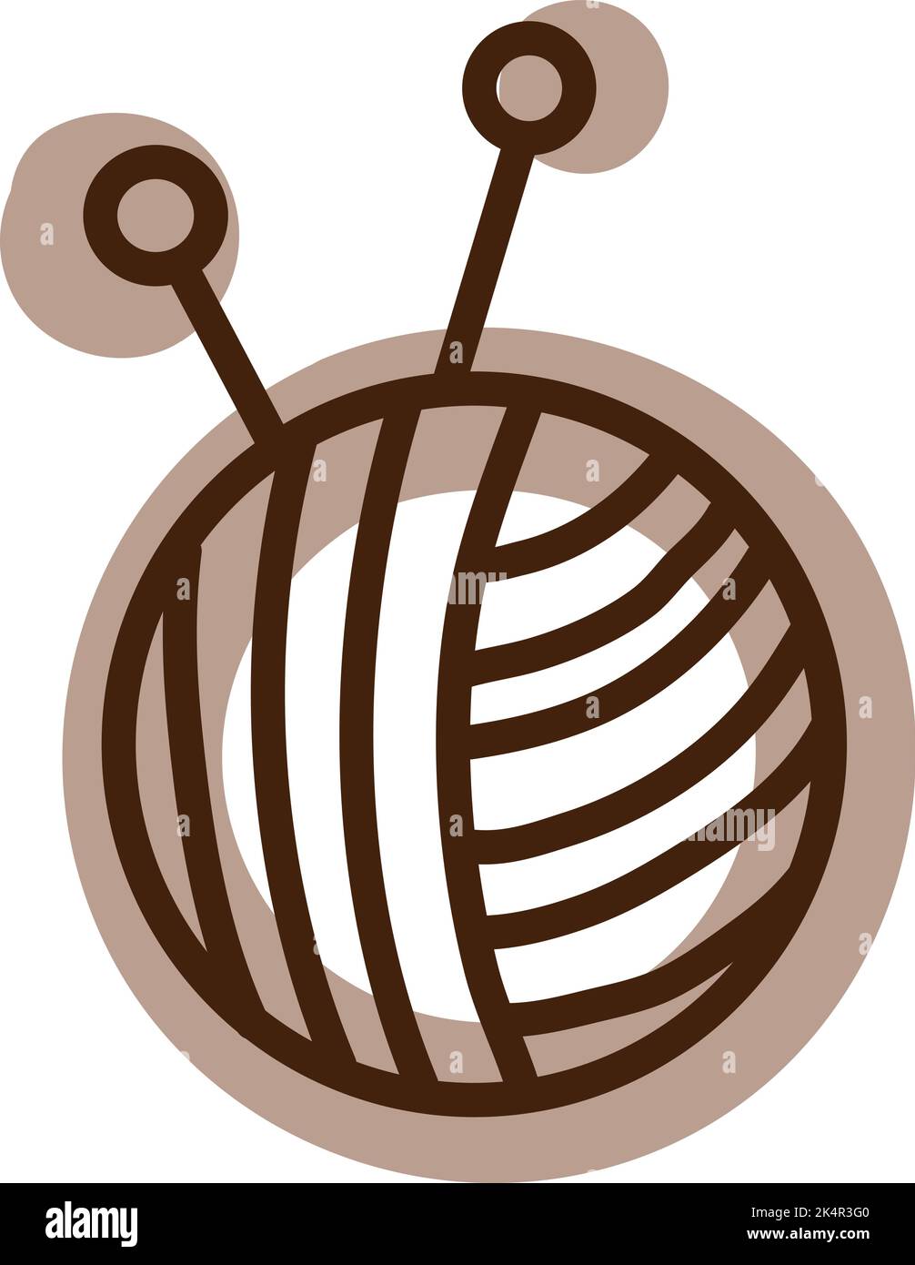 Knitting hobby, illustration, vector on a white background. Stock Vector