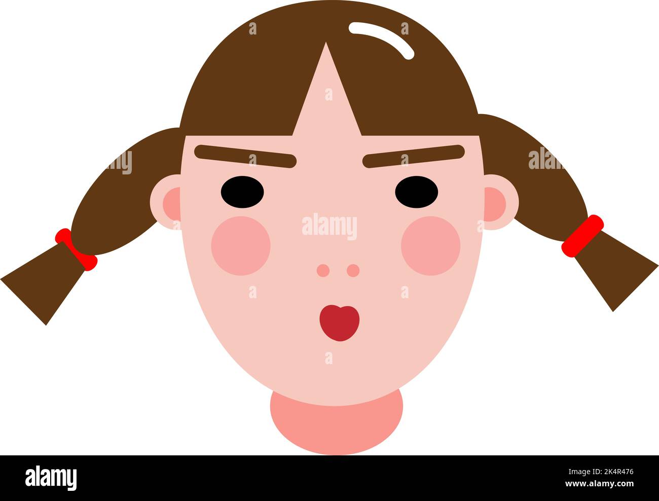 Anime Girl with a Bow in Her Hair Stock Vector - Illustration of