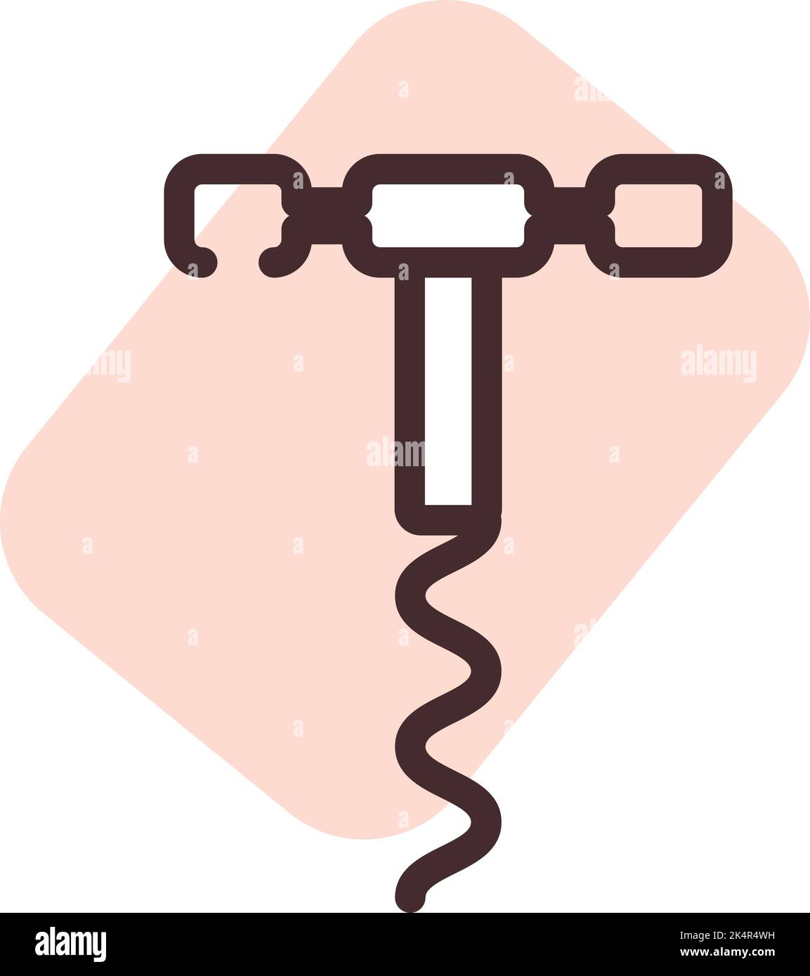 Kitchen corkscrew, illustration, vector on a white background Stock