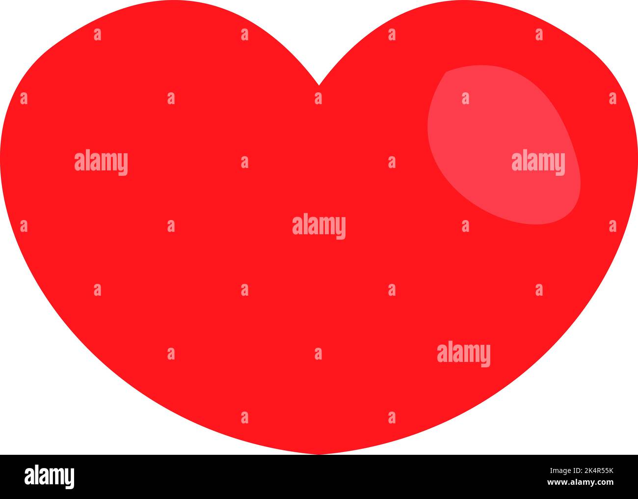 Red heart, illustration, vector on a white background. Stock Vector