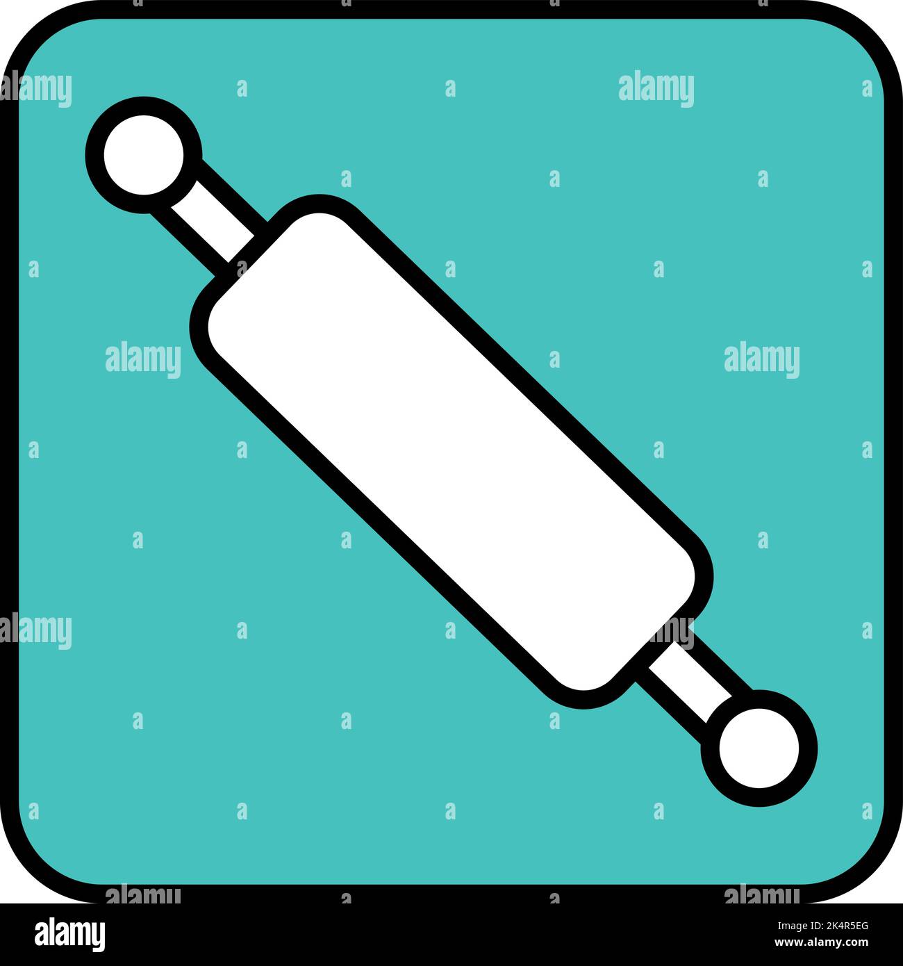 Kitchen rolling pin, illustration, vector on a white background Stock