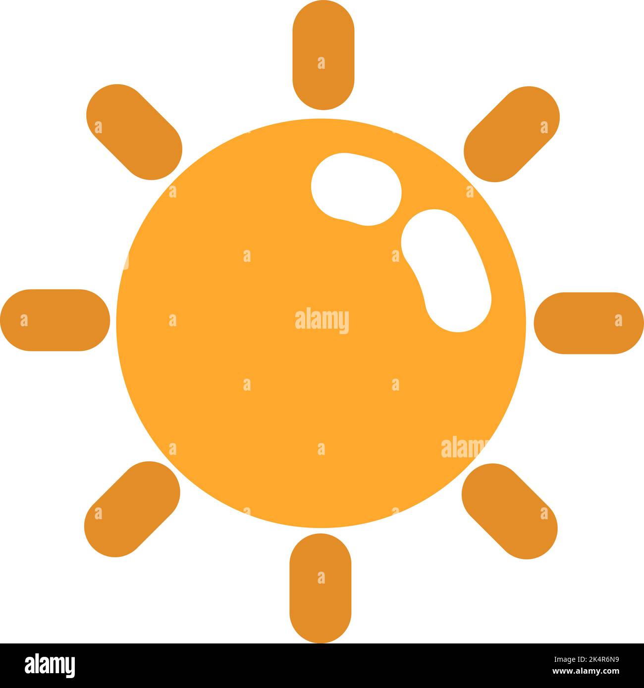 Yellow sun, illustration, vector on a white background Stock Vector ...