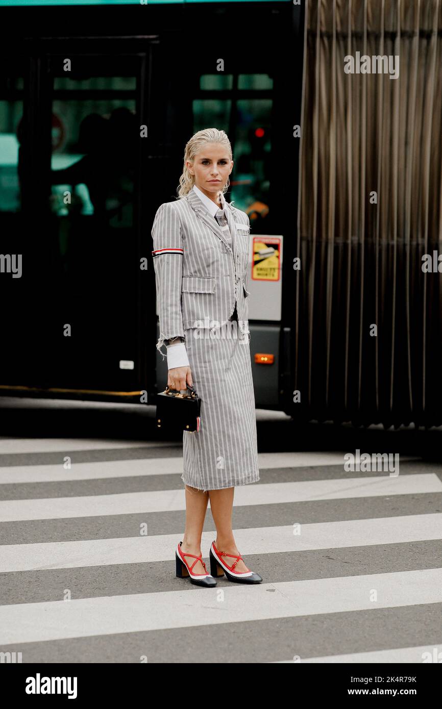 Paris, France, on October 3, 2022. Street style, Caroline Daur arriving