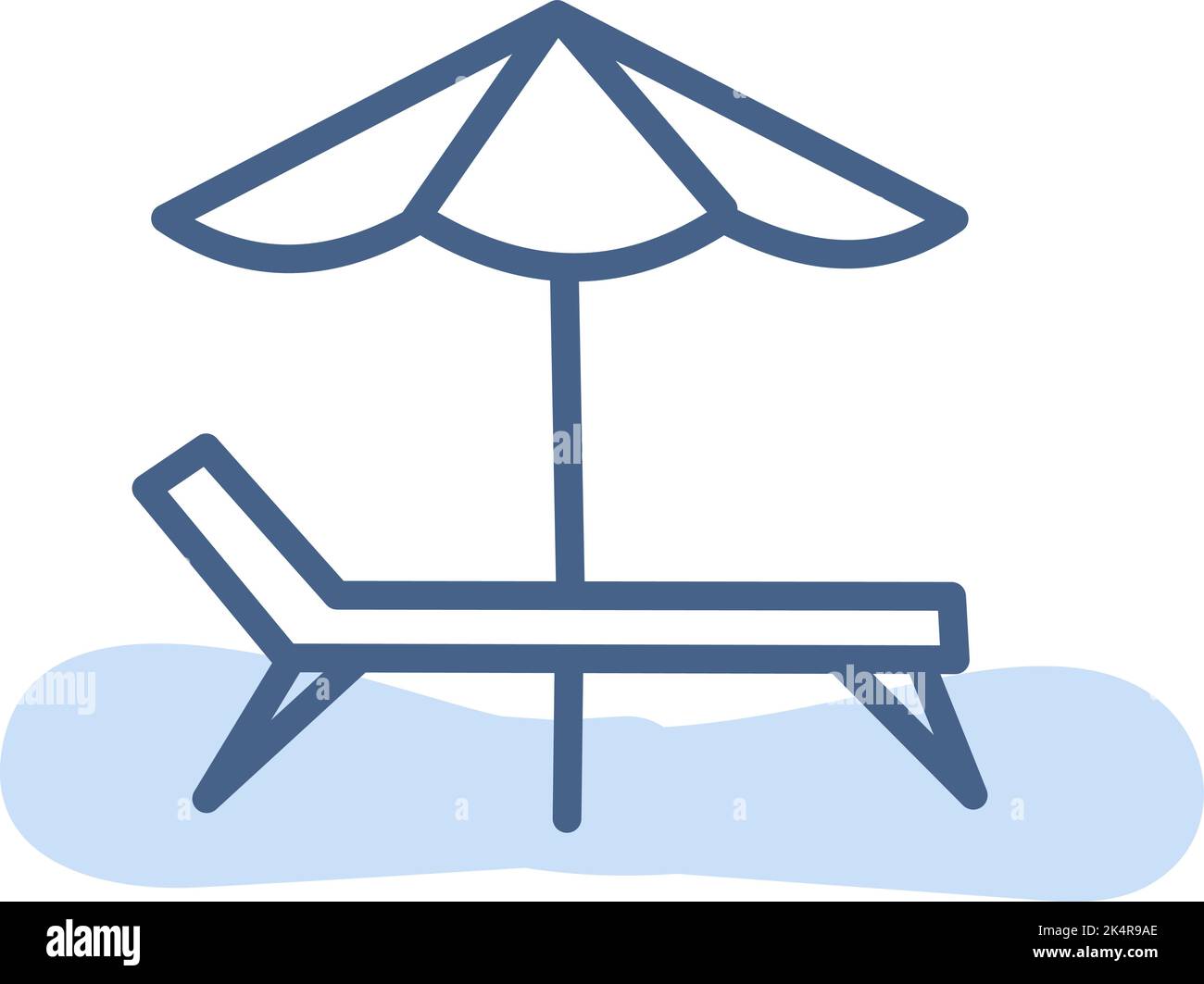 Swimming pool sunbathing chair, illustration, vector on a white