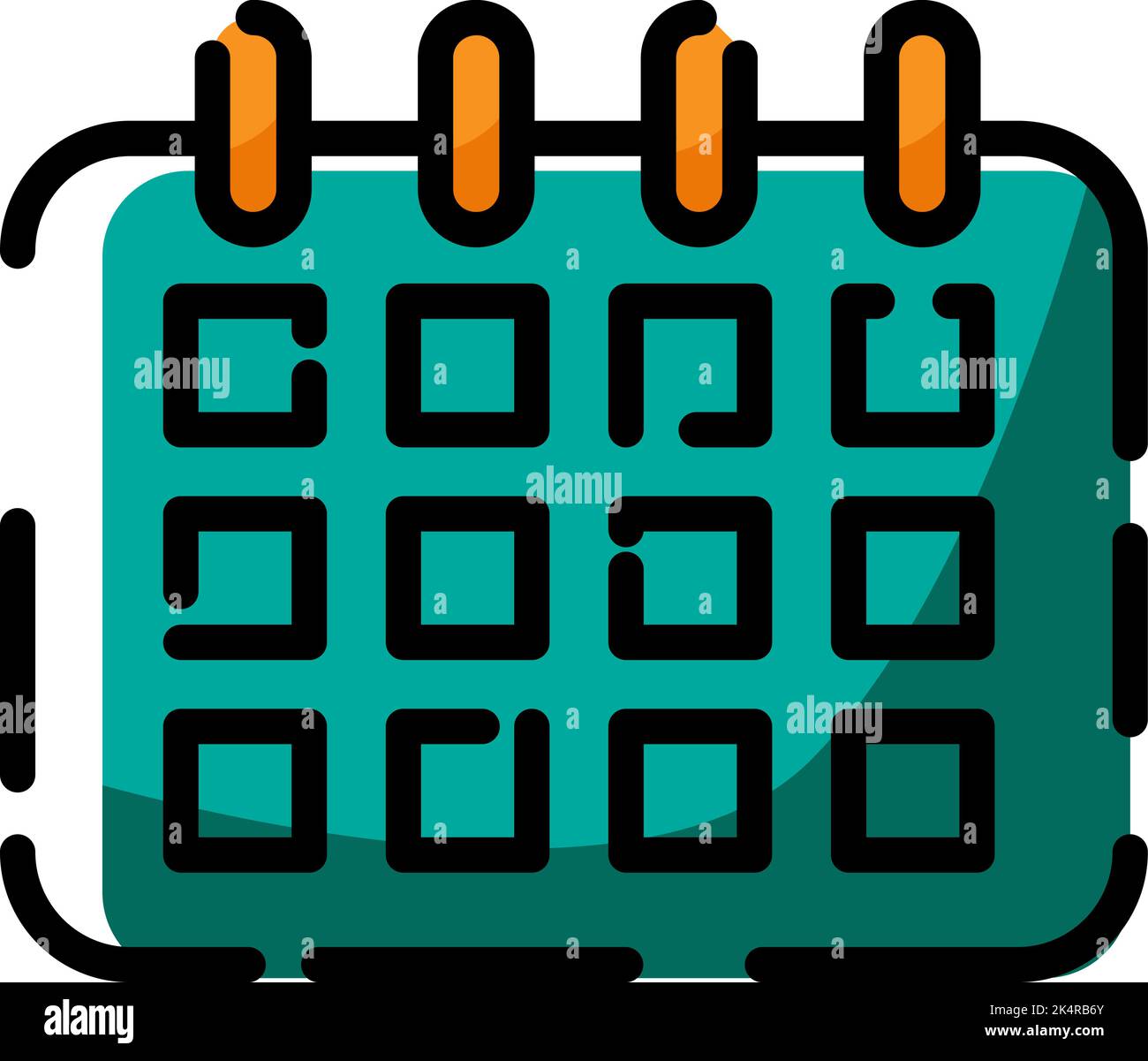 Mobile calender, illustration, vector on a white background. Stock Vector