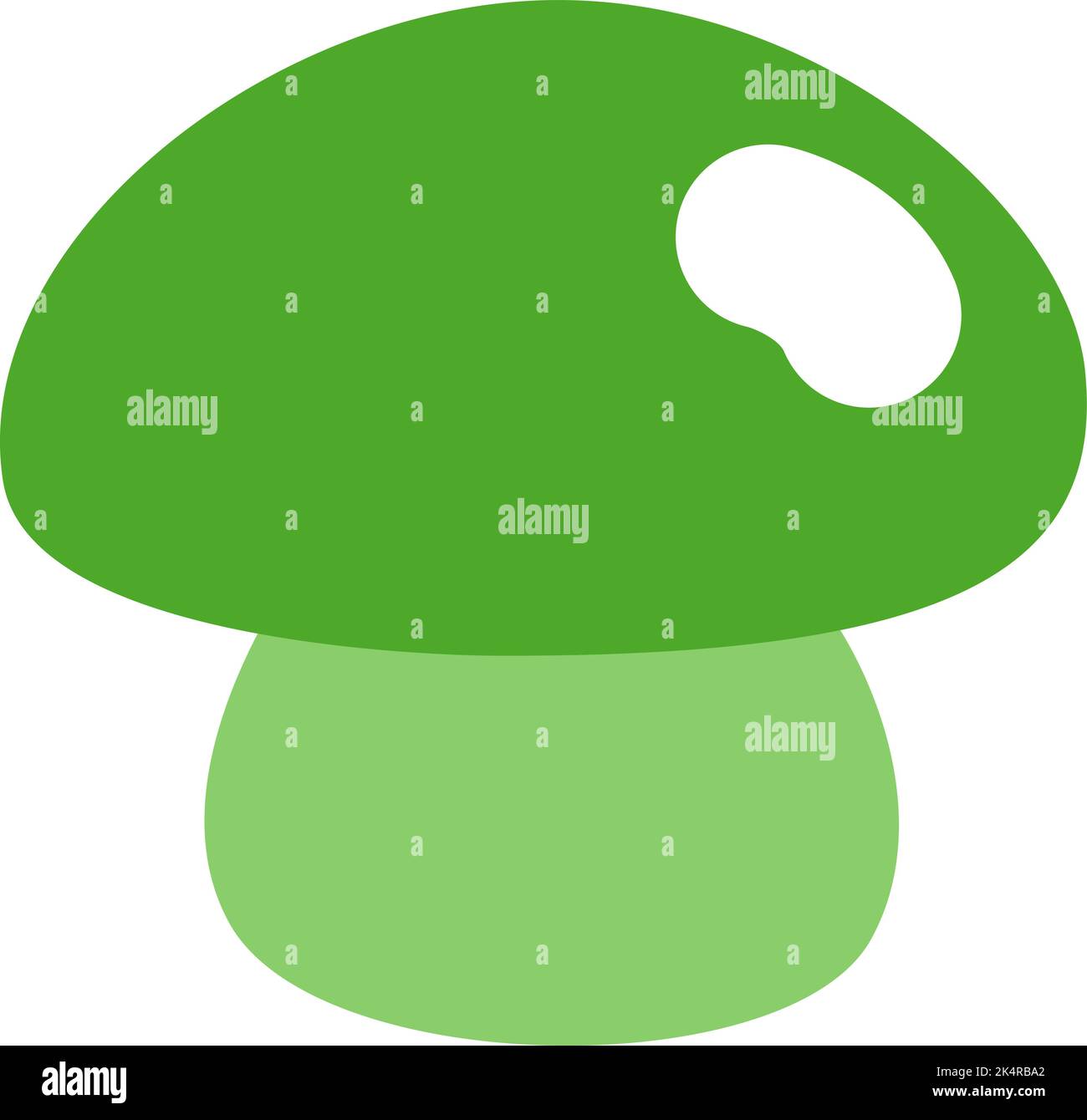 Green mushroom, illustration, vector on a white background. Stock Vector