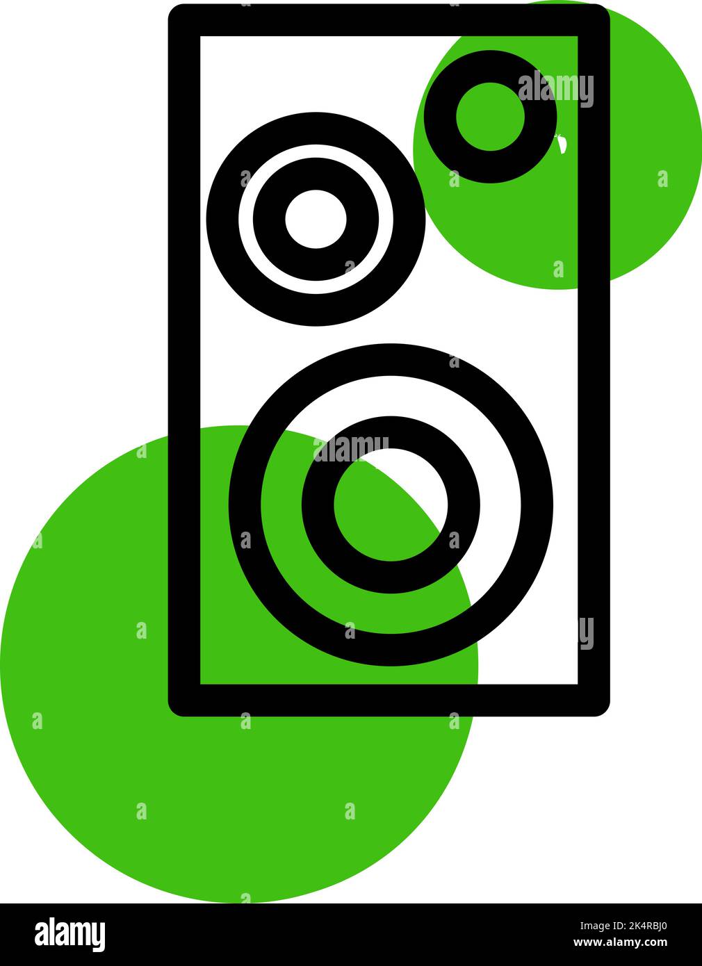 Music loud speaker, illustration, vector on a white background. Stock Vector