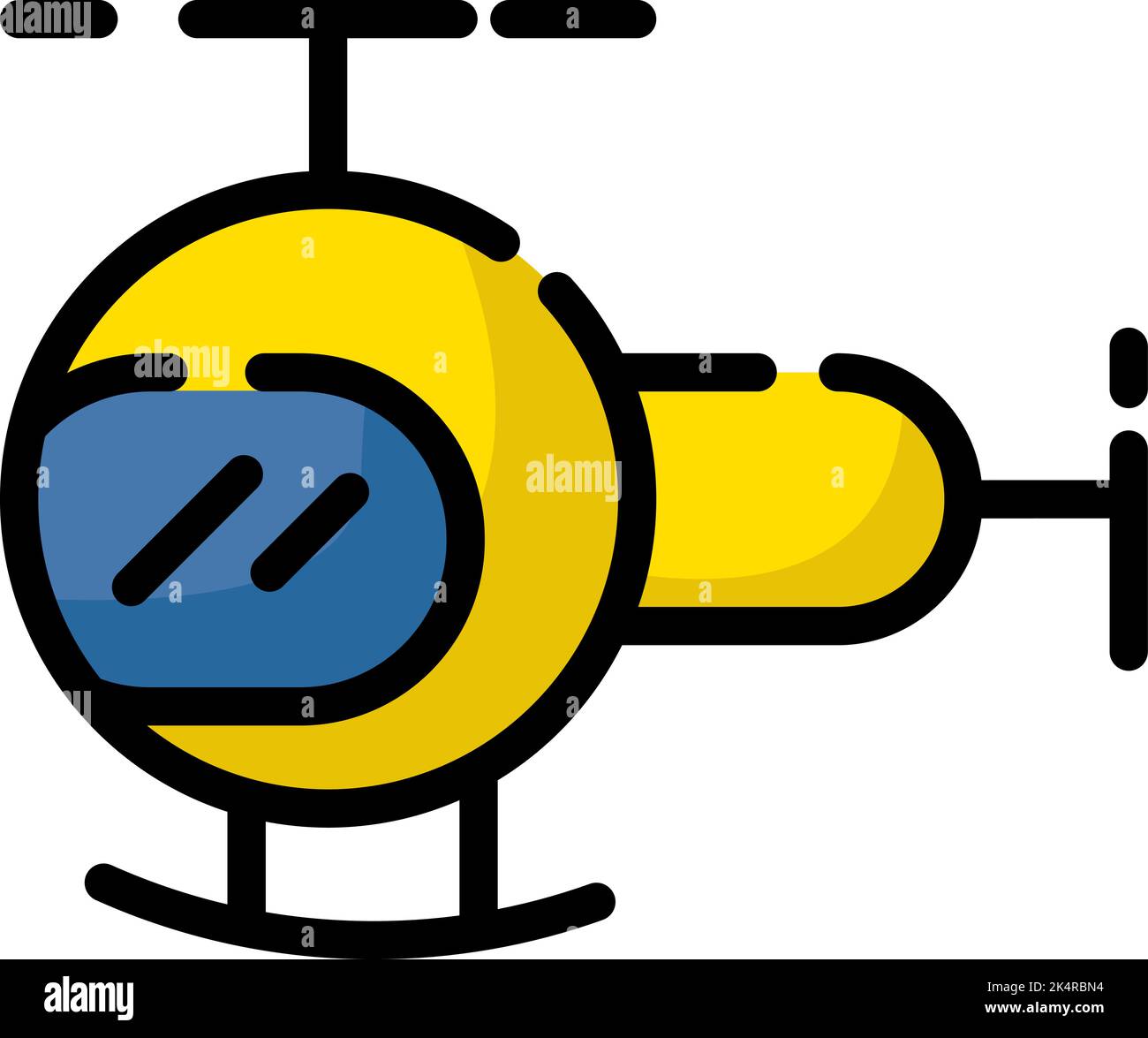 Helicopter toy, illustration, vector on a white background. Stock Vector