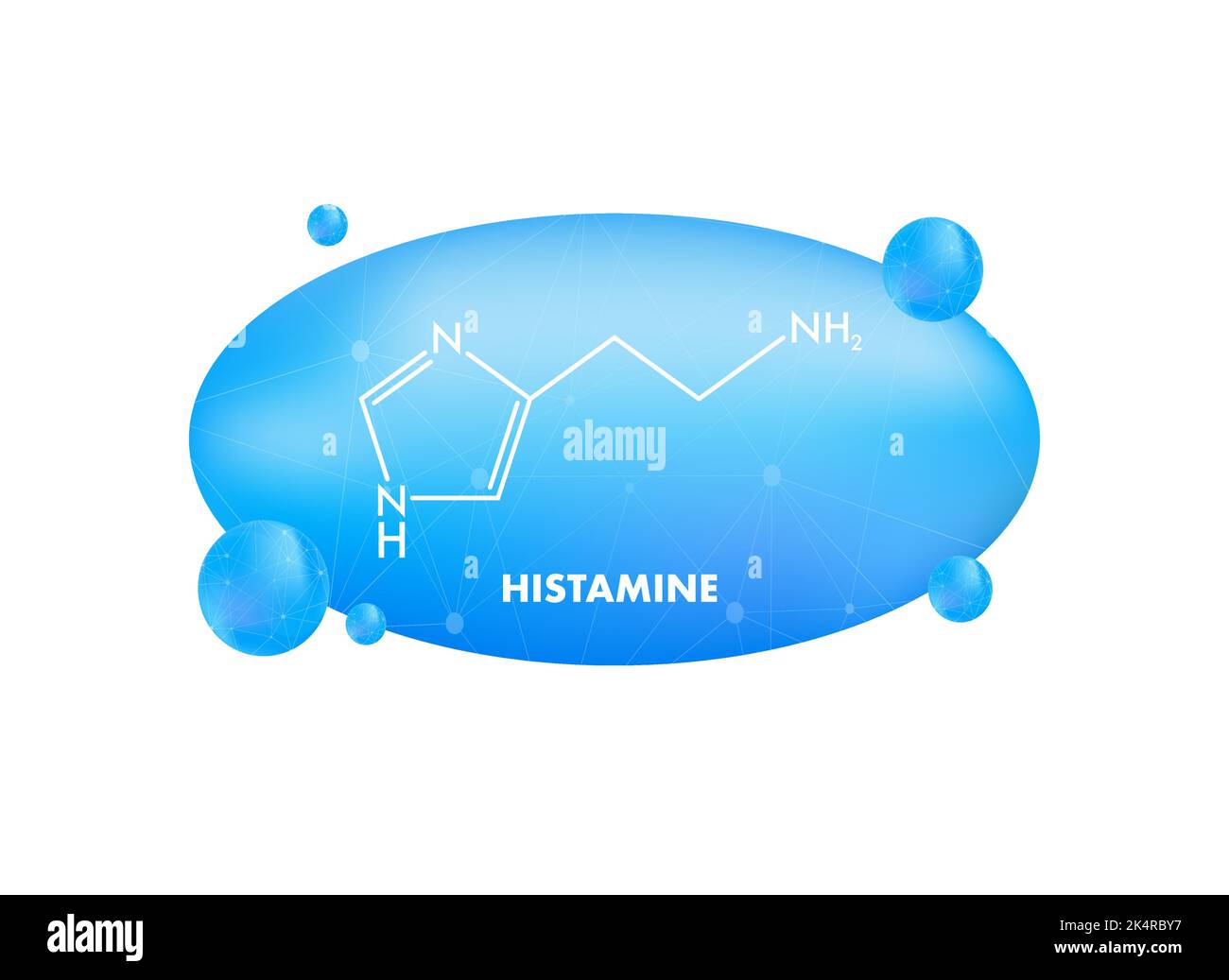 Histamine concept chemical formula icon label, text font vector