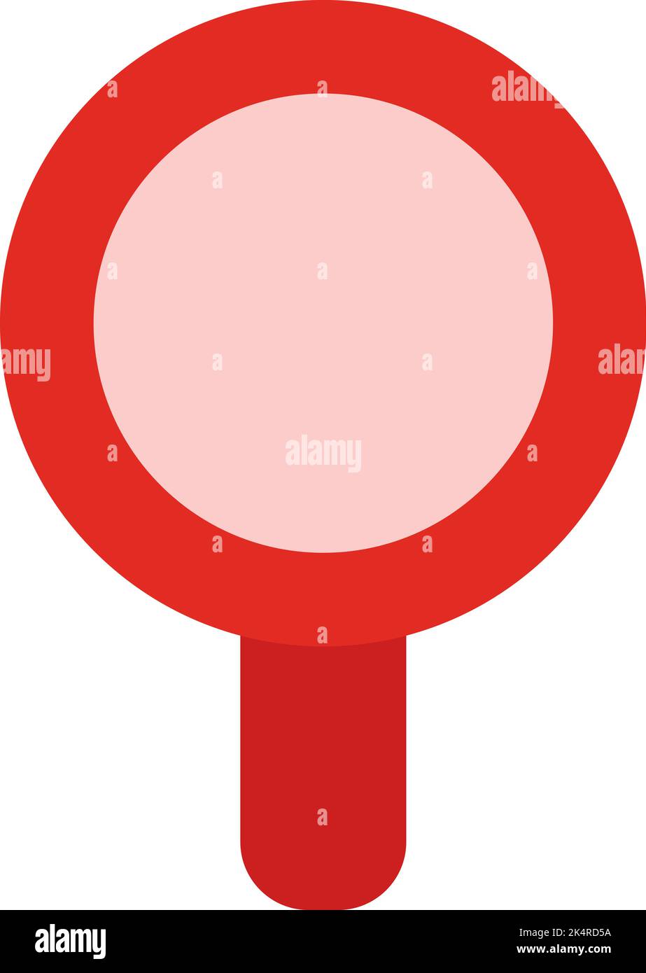 Red magnifier, illustration, vector on a white background. Stock Vector