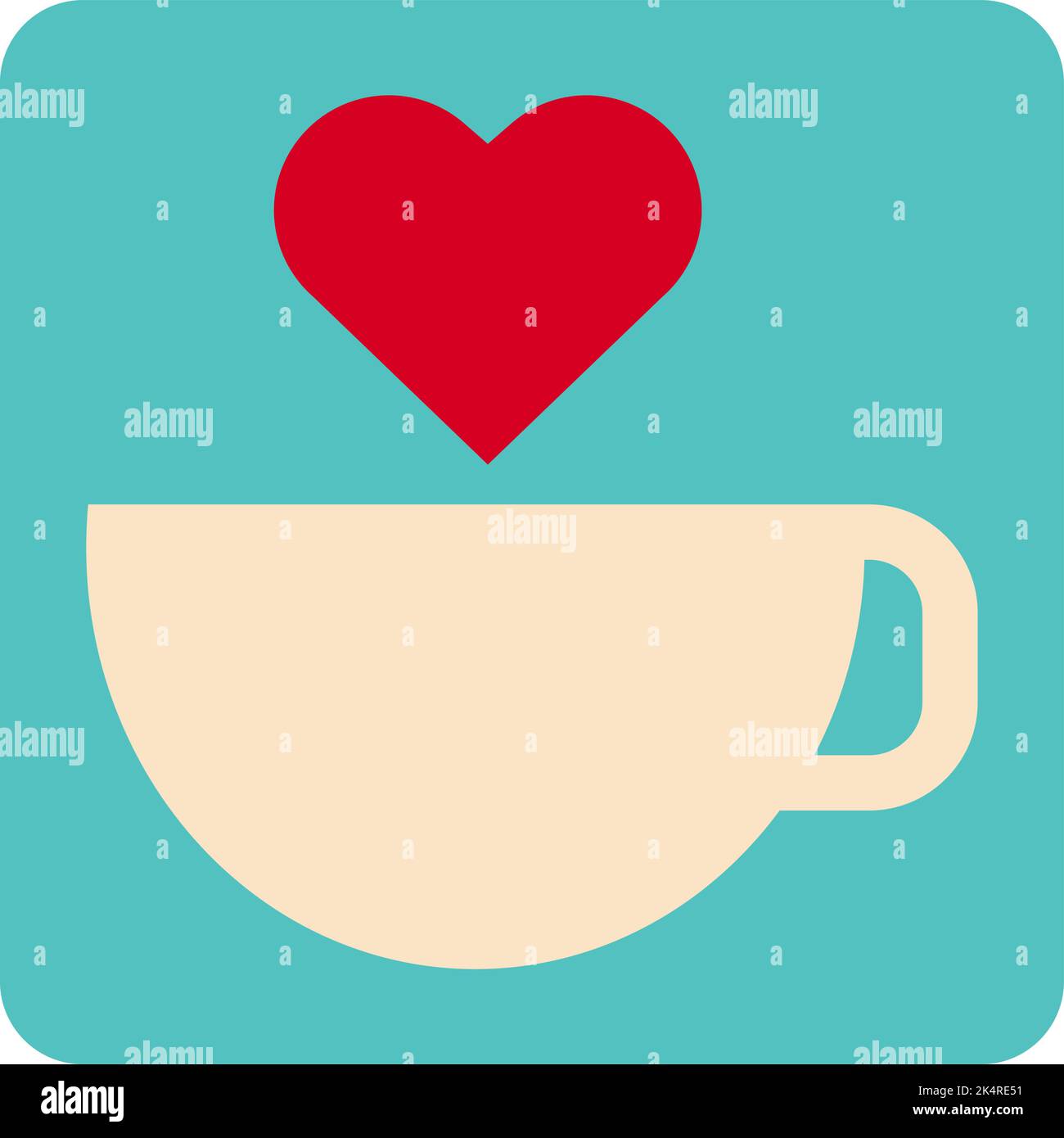Valentine coffee, illustration, vector on a white background. Stock Vector