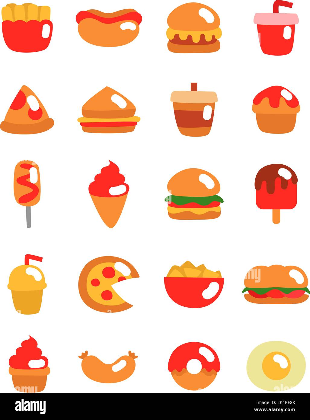 Street food, illustration, vector on a white background Stock Vector