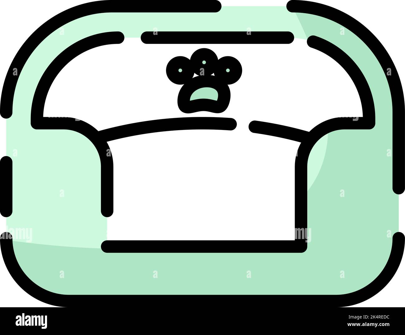 Pet shop dog bed, illustration, vector on a white background. Stock Vector
