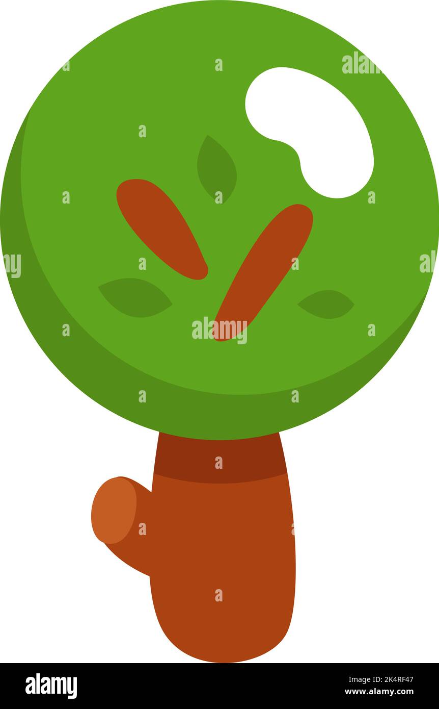 Green oak tree, illustration, vector on a white background Stock Vector