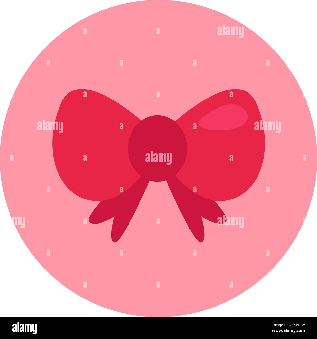 Red bow, illustration, vector on a white background. Stock Vector
