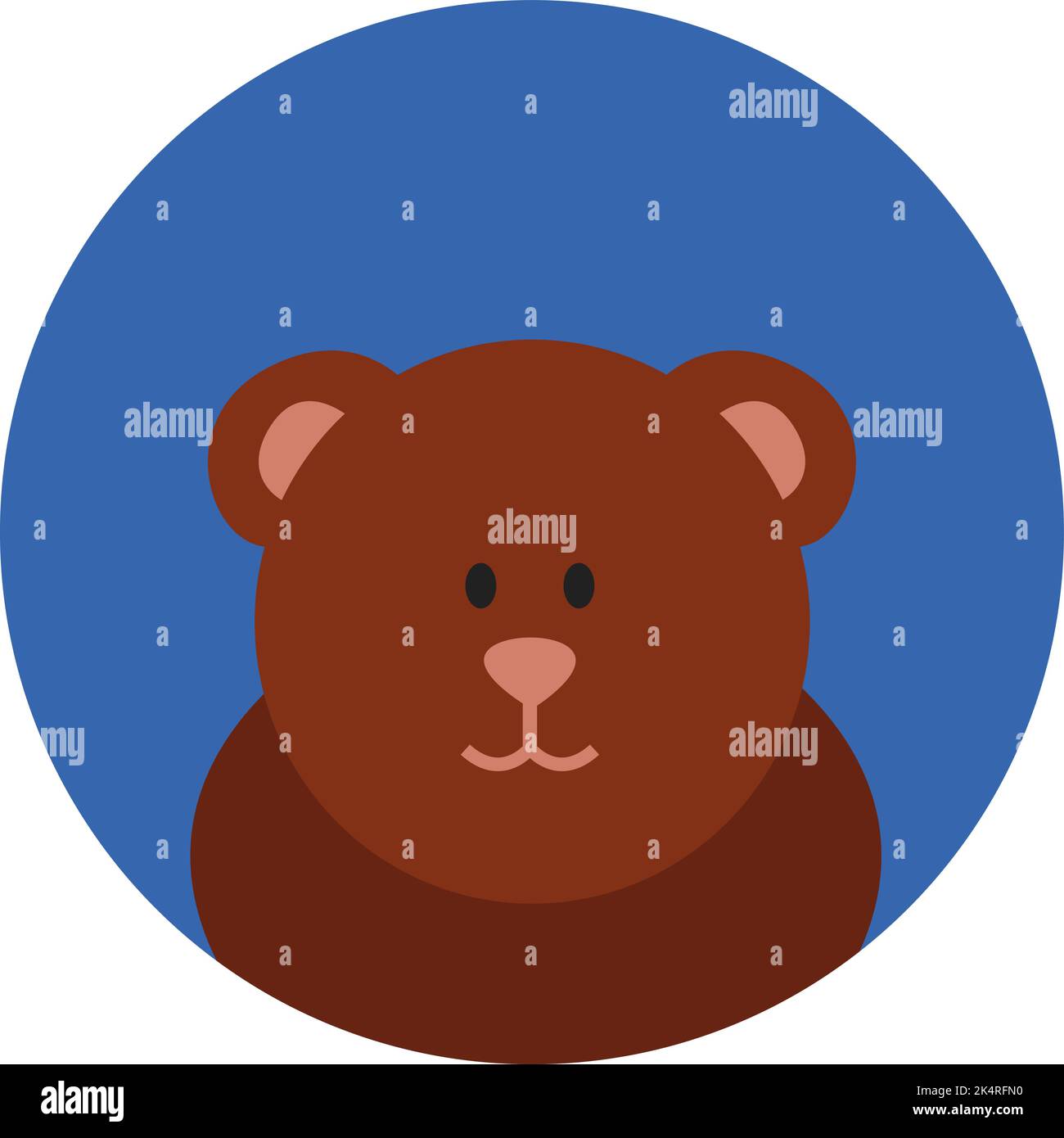 Brown bear, illustration, vector on a white background Stock Vector ...