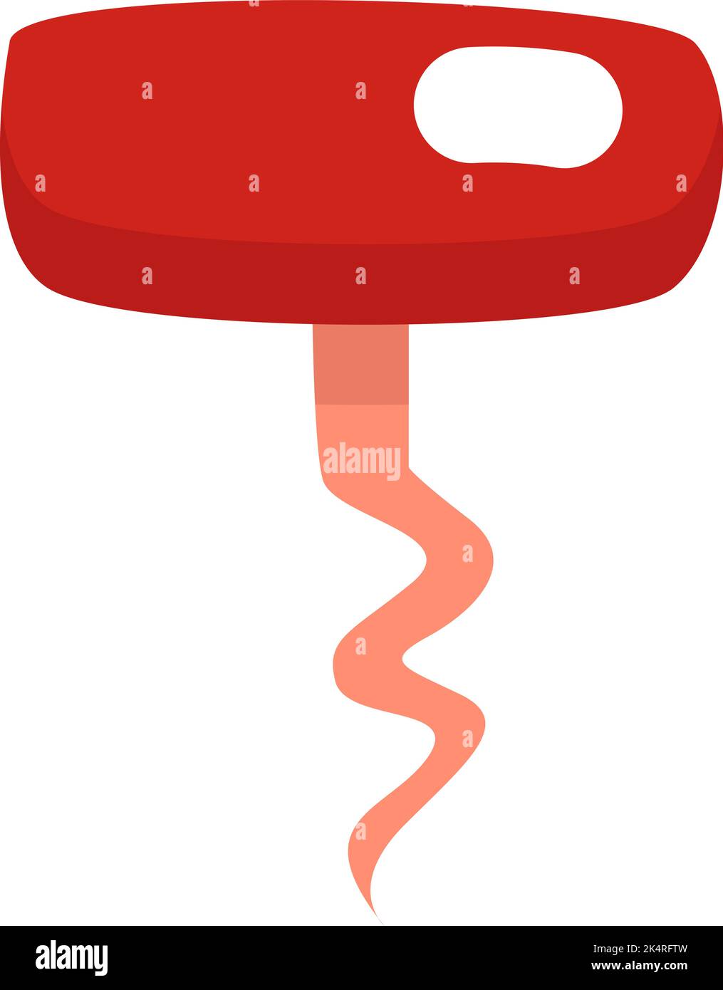 Winery corkscrew, illustration, vector on a white background. Stock Vector