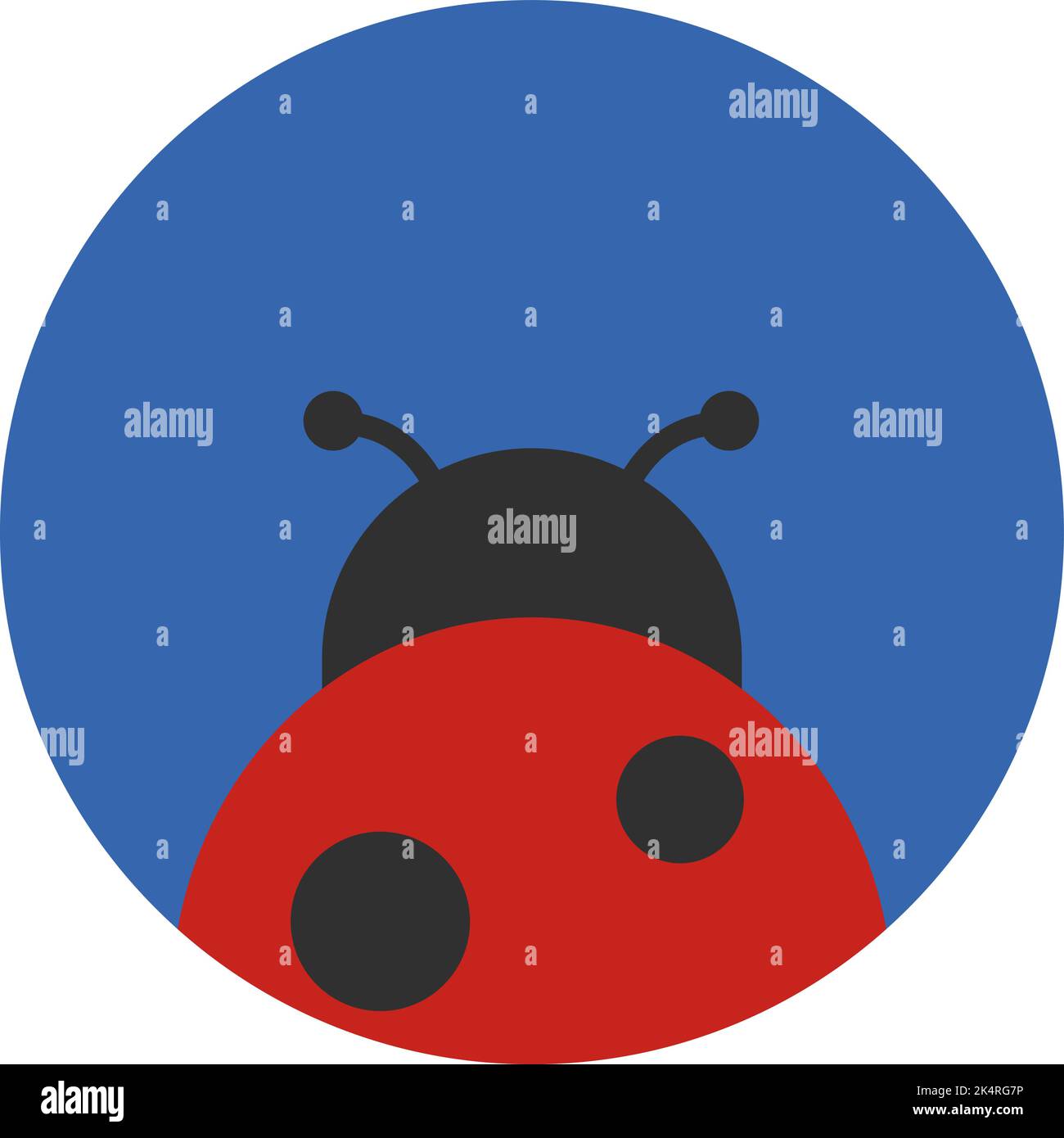 Red ladybug, illustration, vector on a white background. Stock Vector