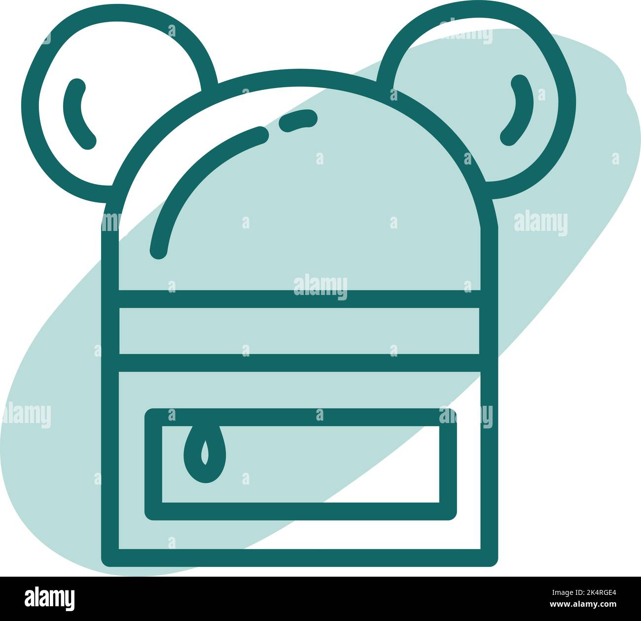 Blue mickey bag, illustration, vector on a white background. Stock Vector