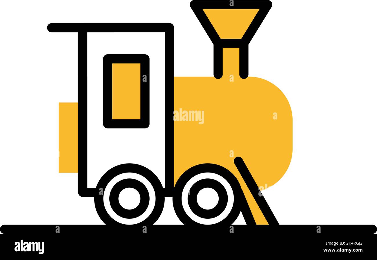 Amusment train ride, illustration, vector on a white background. Stock Vector