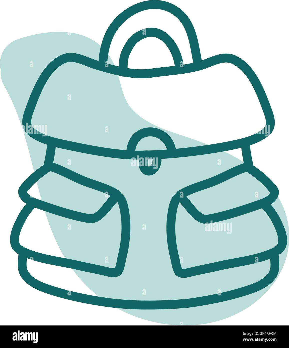 Blue school bag, illustration, vector on a white background. Stock Vector