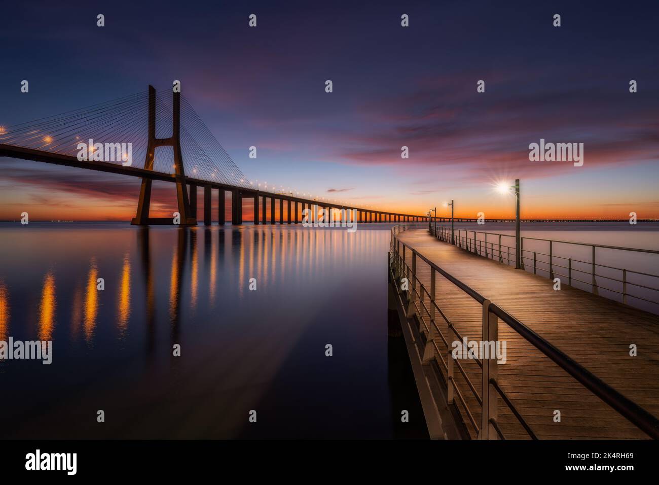 Vasco da gama bridge in Lisbon Stock Photo