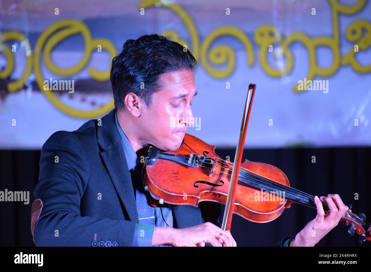 best performance of violinist Stock Photo