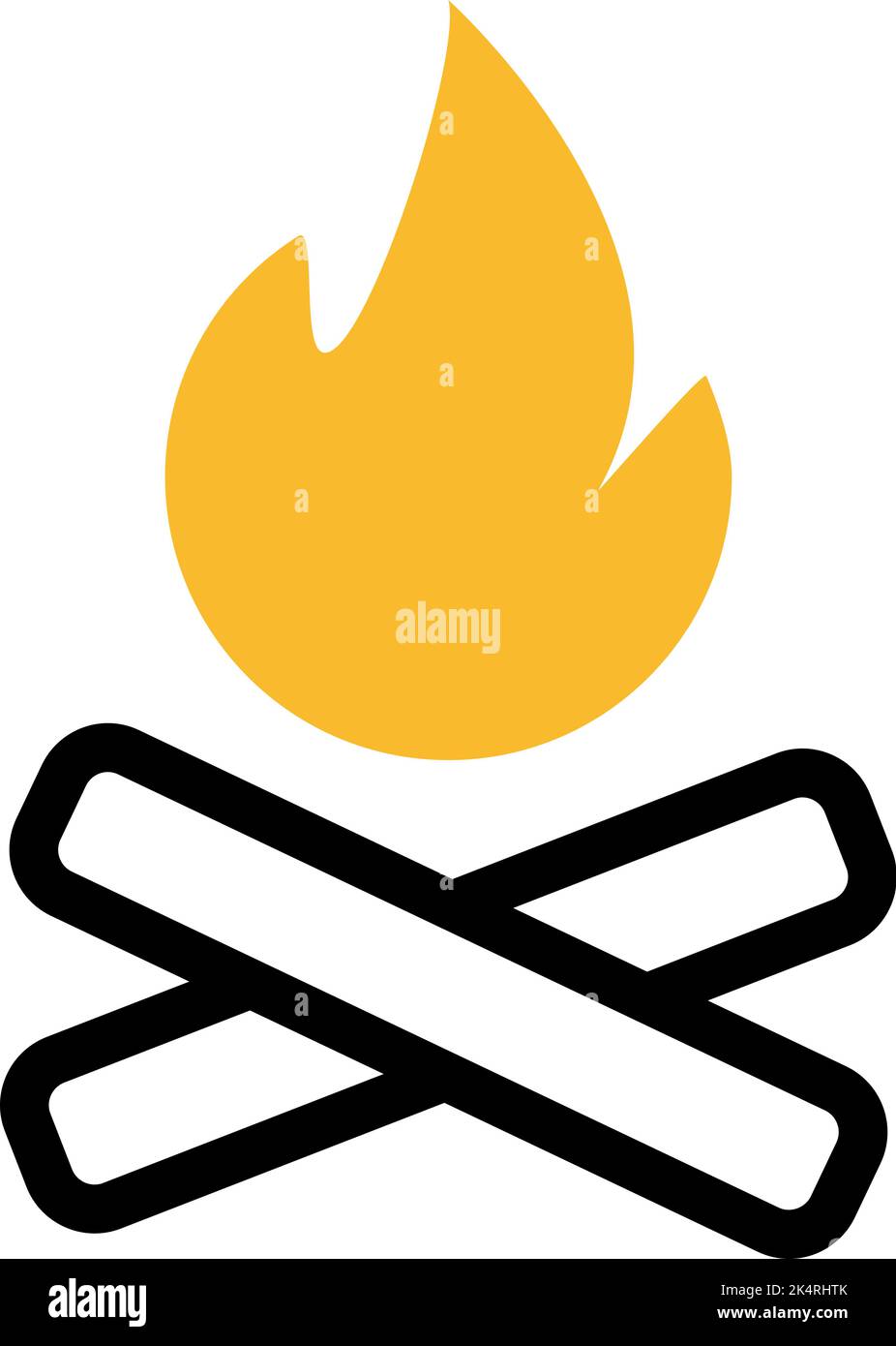 Camping bonfire, illustration, vector on a white background. Stock Vector
