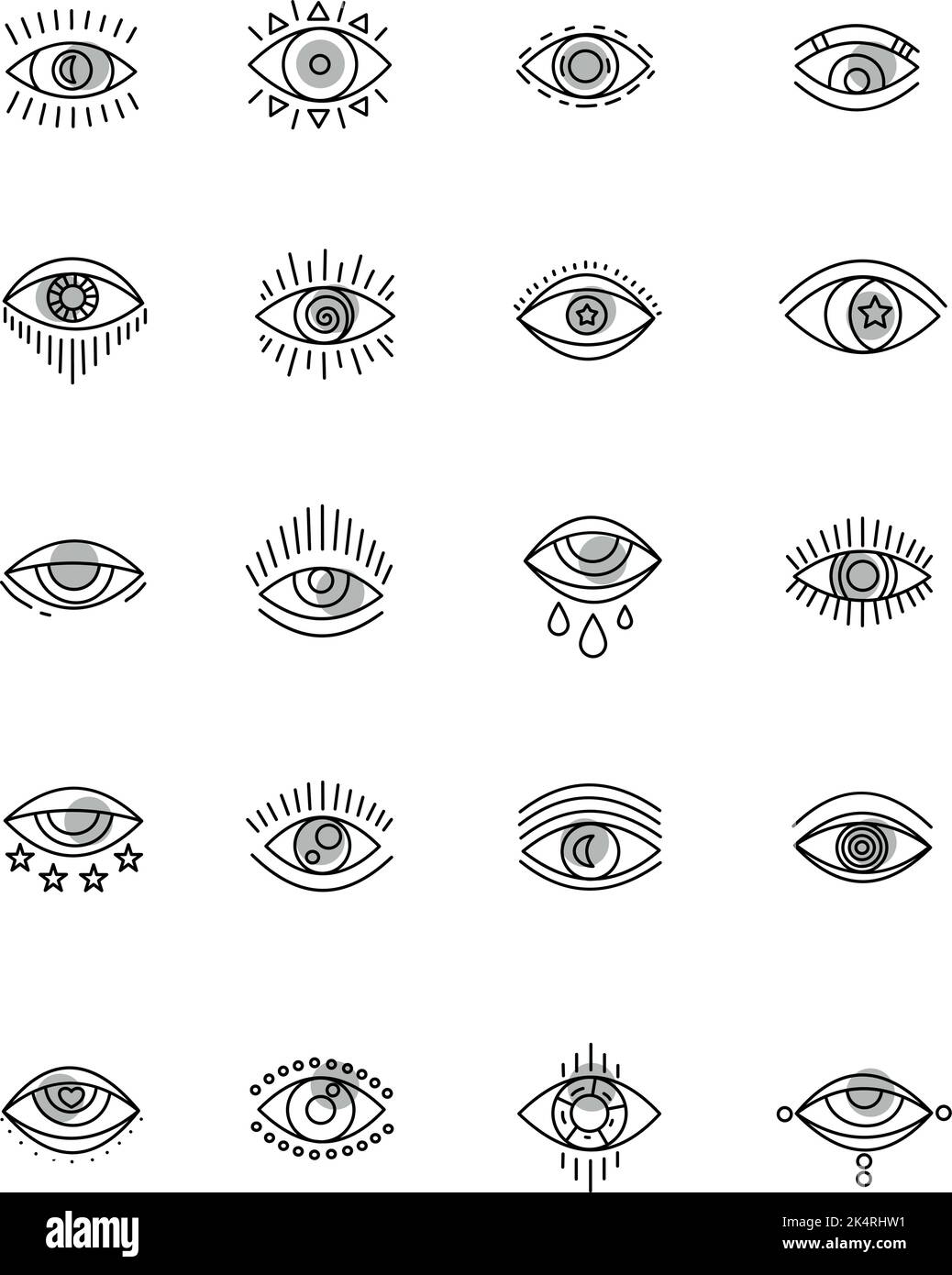 Magical eyes, illustration, vector on a white background. Stock Vector