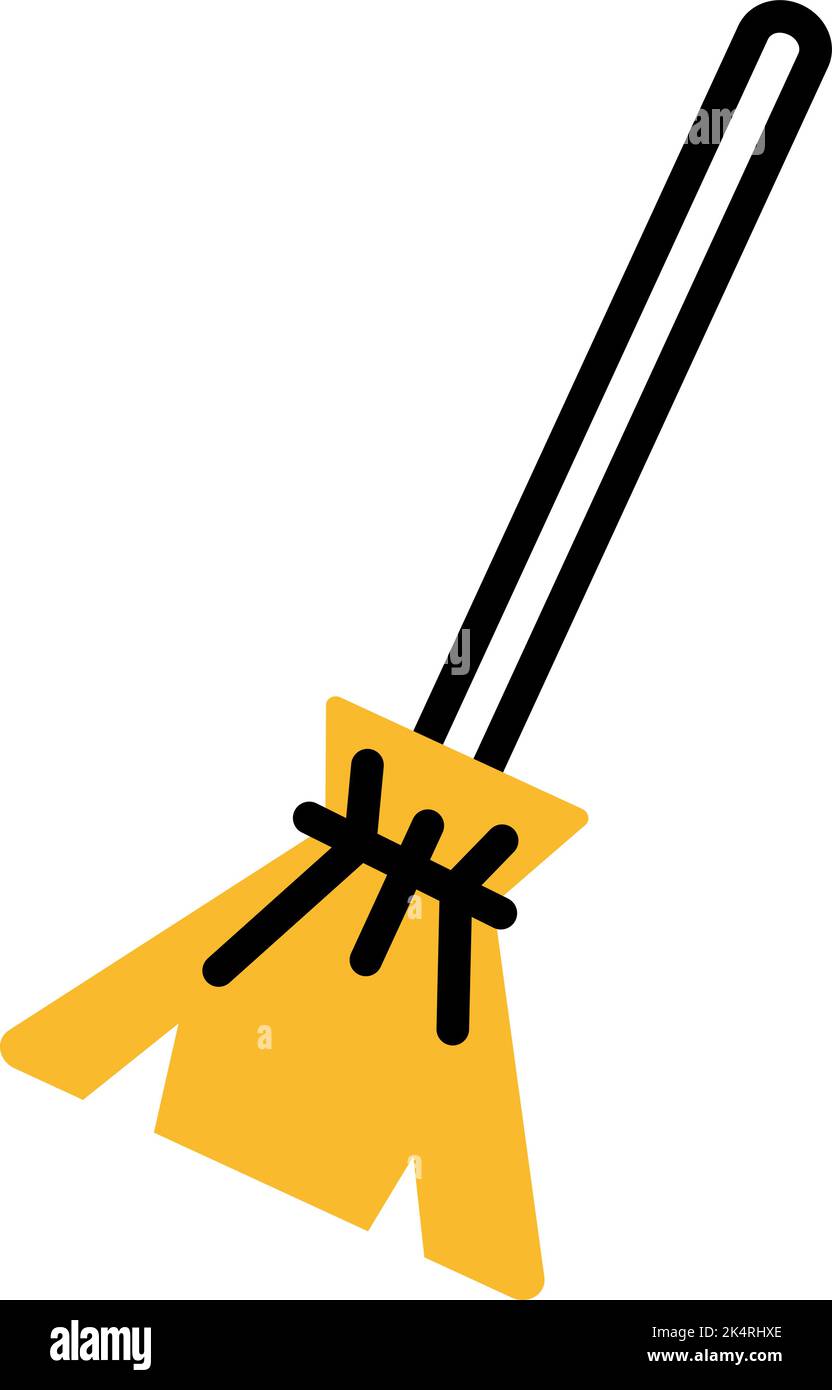 Cleaning broom, illustration, vector on a white background Stock Vector