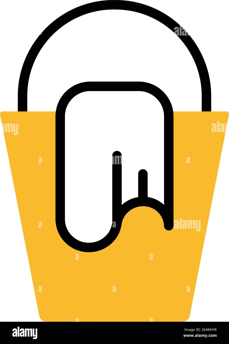 Cleaning bucket, illustration, vector on a white background. Stock Vector