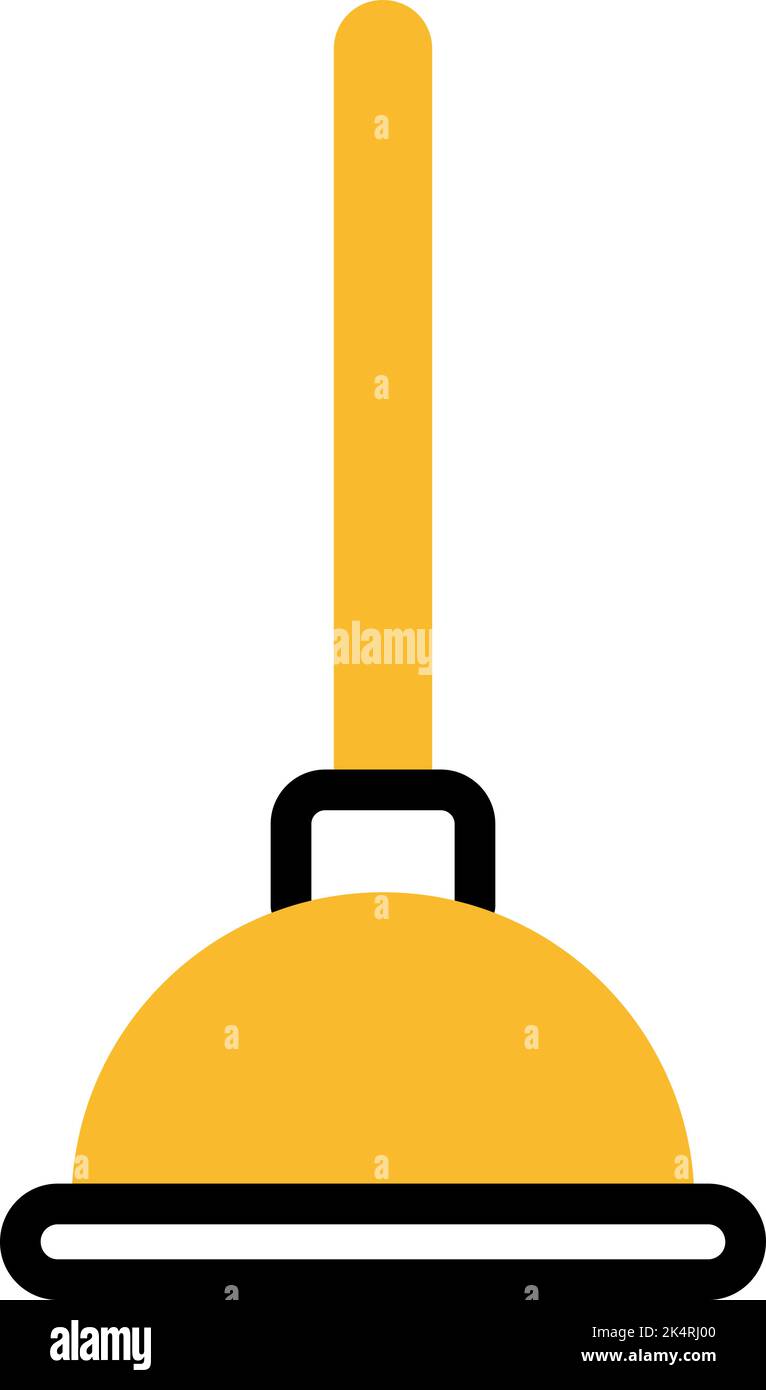 Toilet plunger, illustration, vector on a white background. Stock Vector