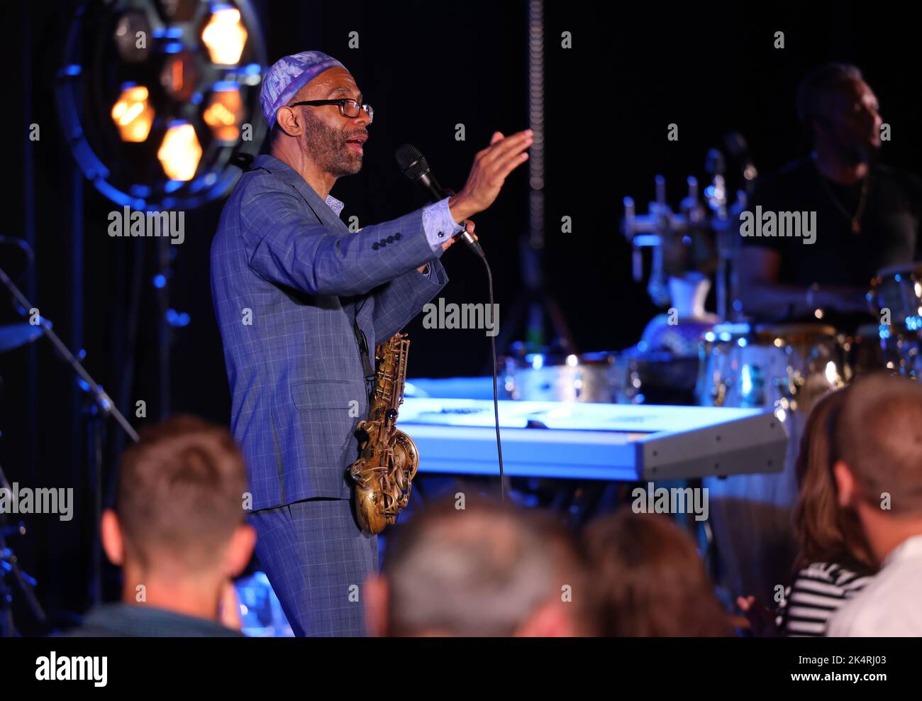 Cracow, Poland - July 08, 2022: Kenny Garrett Quintet performing live on the Kijow Centre stage at Summer Jazz Festival in Cracow, Poland Stock Photo