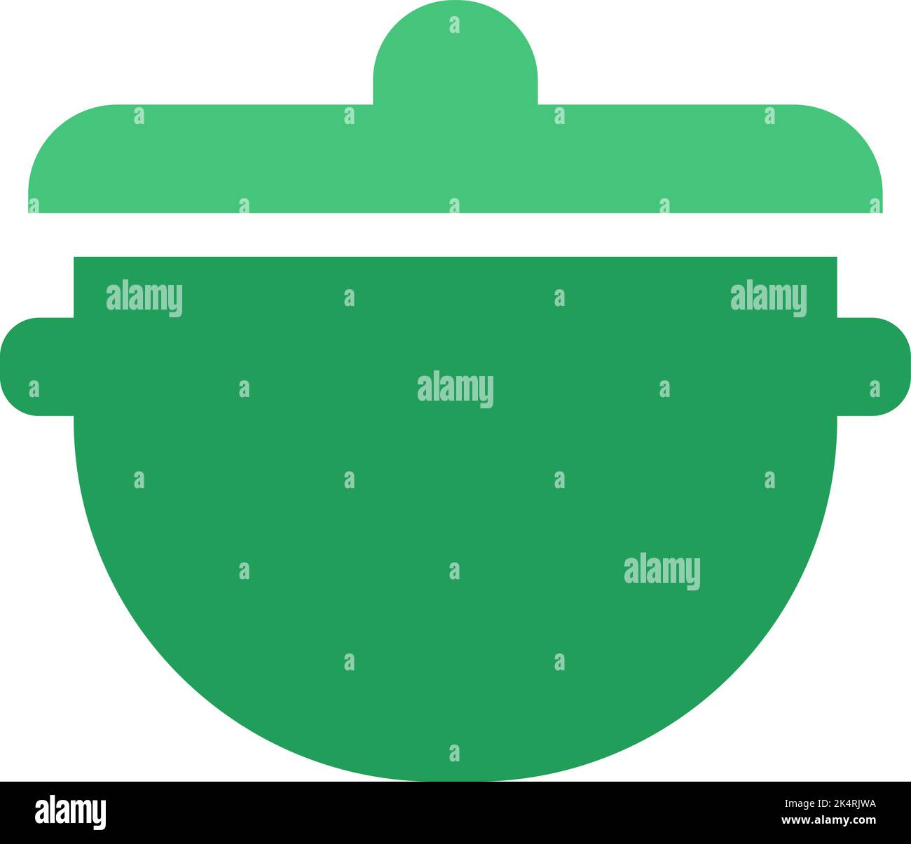 Cooking pot with lid, illustration, vector on a white background. Stock Vector
