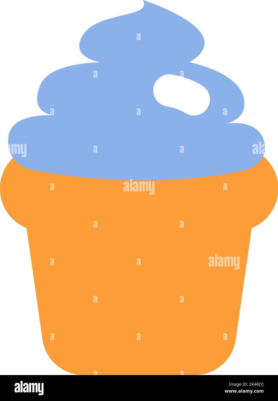 Blueberry cupcake, illustration, vector on a white background. Stock Vector